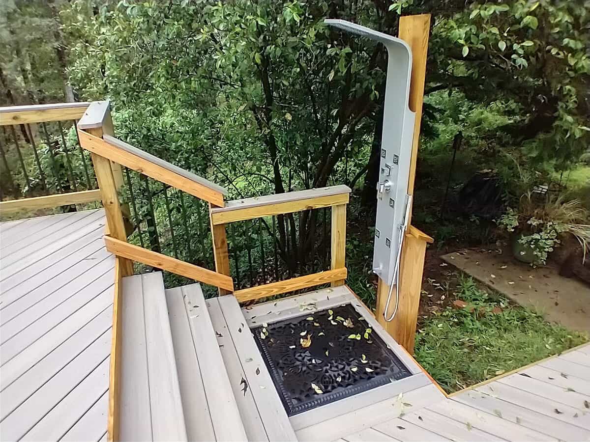 custom deckside outdoor shower peach county GA